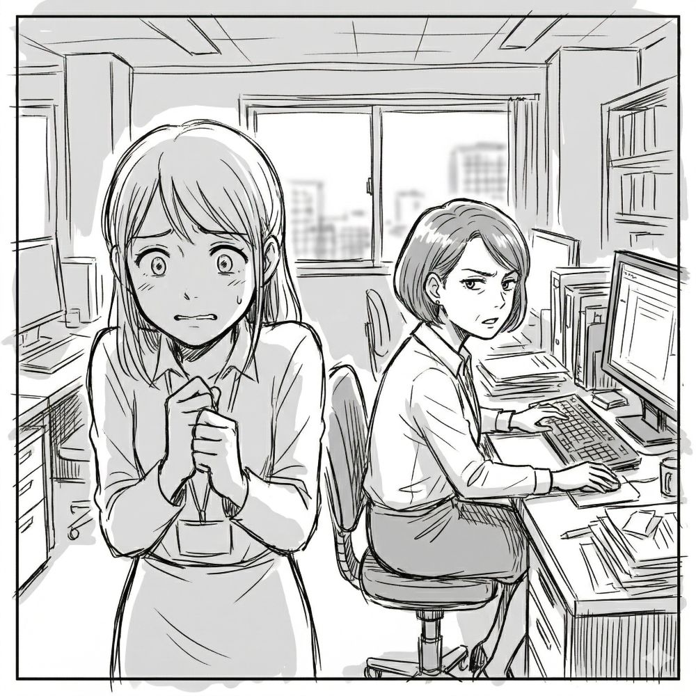 「ごめん、今めっちゃバタバタしてて！これ、コピーとホチキス留めお願いできる？」と雑務を押し付ける先輩。忙しいはずの先輩のPC画面に映し出された信じられないモノとは