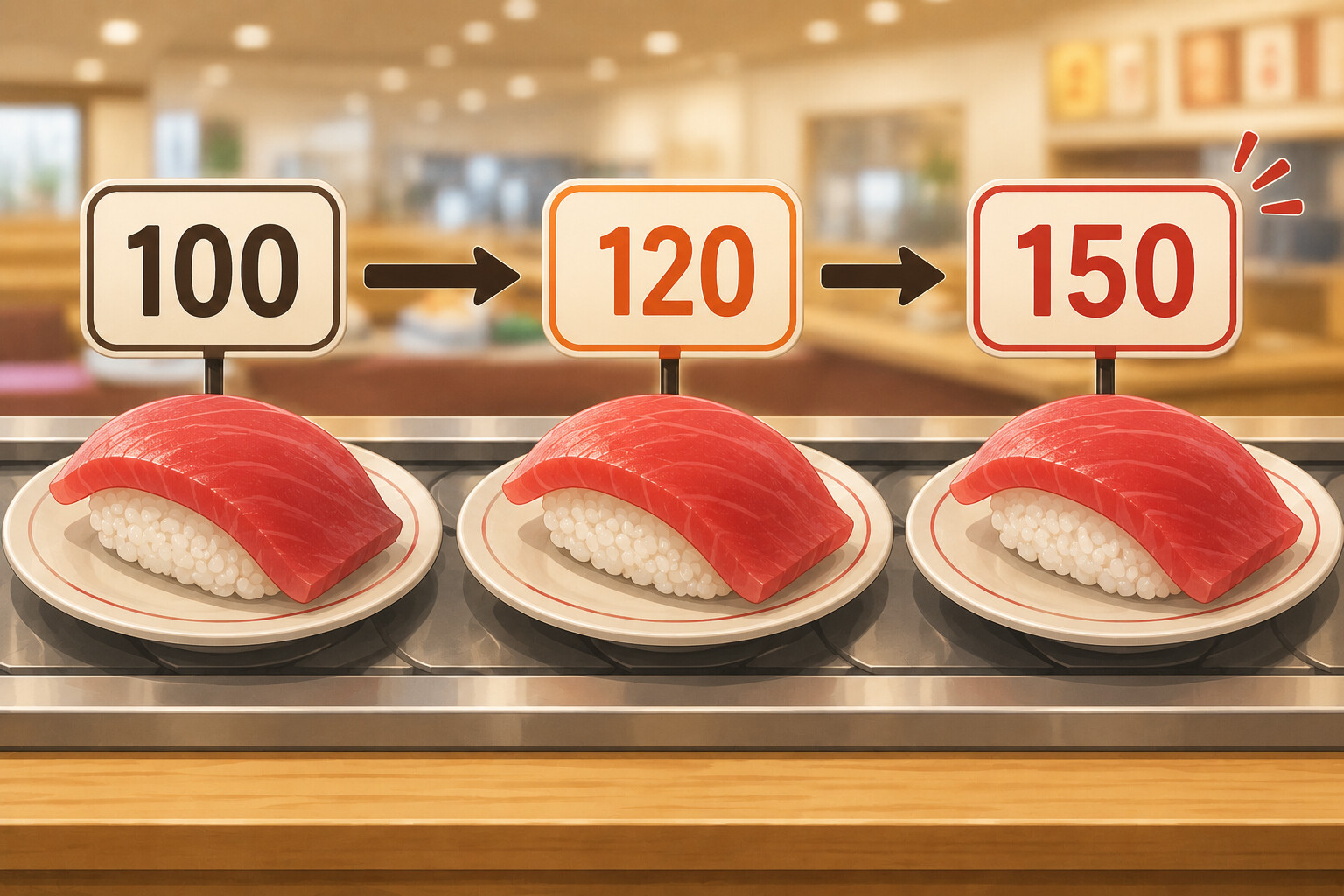 【スシロー値上げ】最大30円アップ、120円→150円になる商品も！「100円寿司」はいつ終わった？価格改定の歴史を振り返る