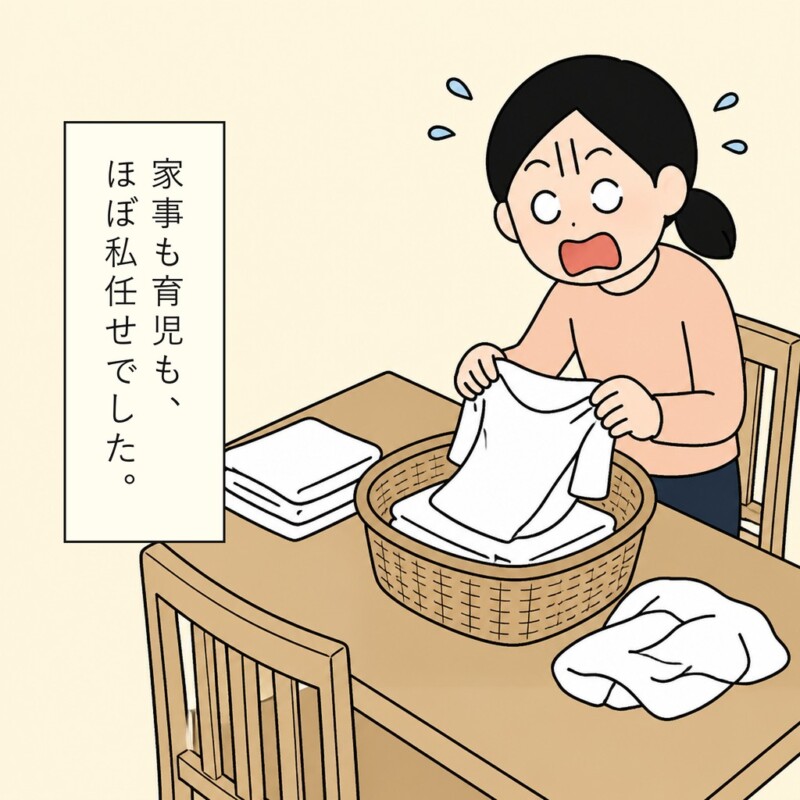 家の中では妻に毎日の作業が集中しています