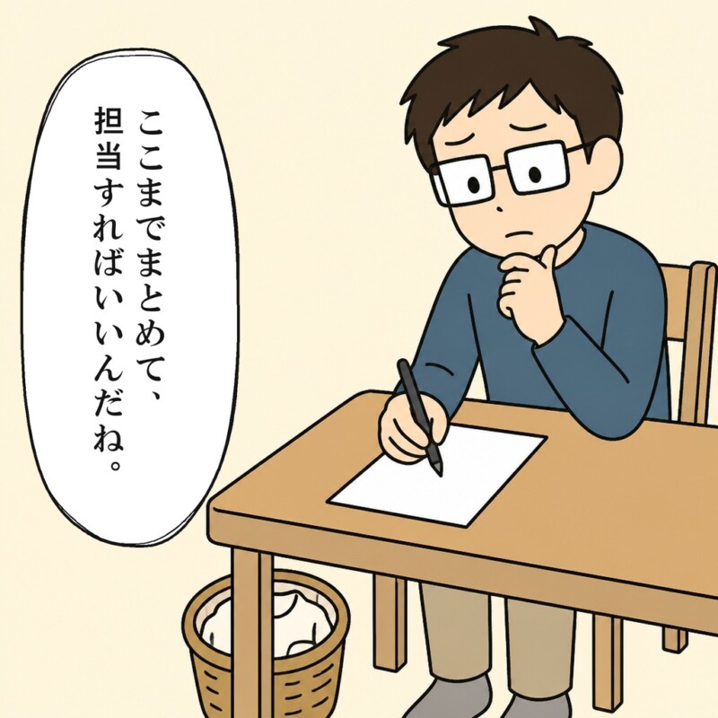 夫は最後までを自分の担当にしようと考えます