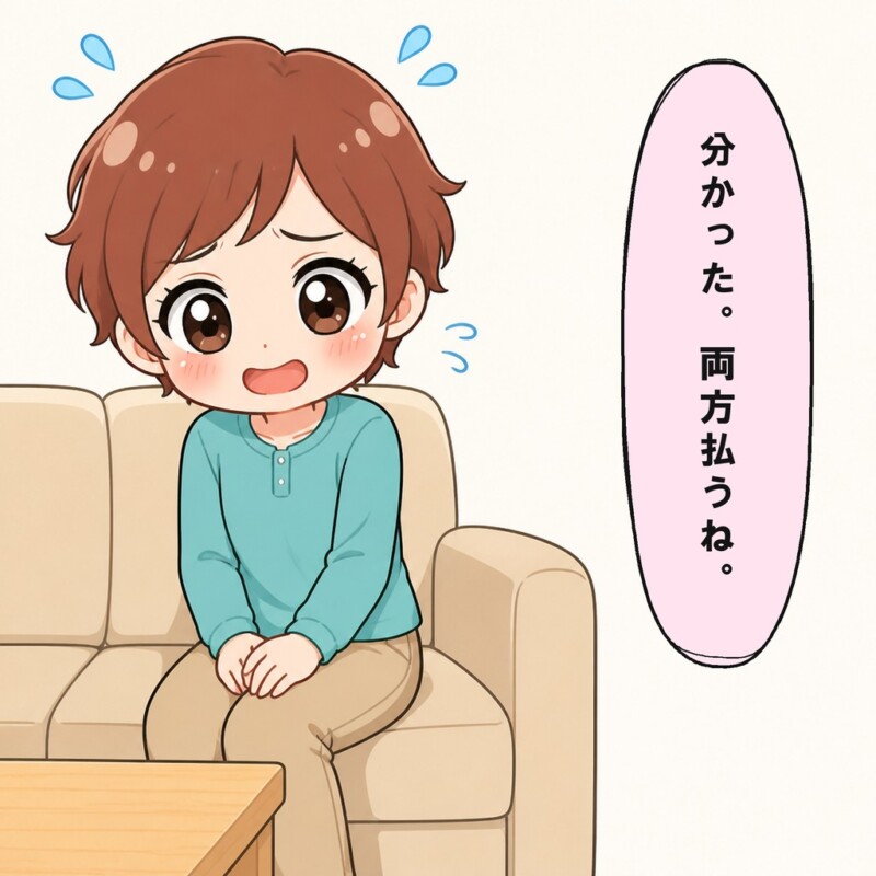 義妹は品物代と送料の両方を払うと義姉に答えます