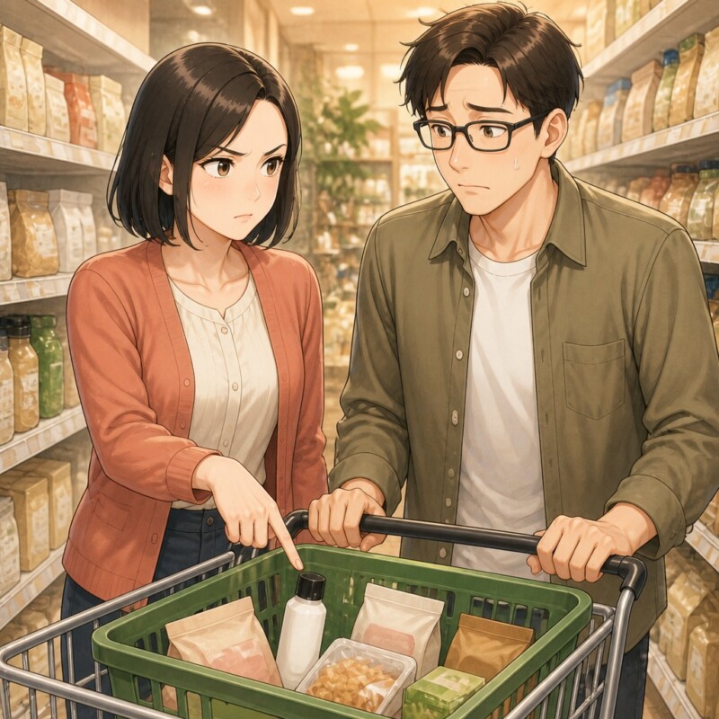 「お菓子と食事の分だけだよ」彼女が払う買い物に私用品まで入れる彼、レジへ向かう前に告げられた一言