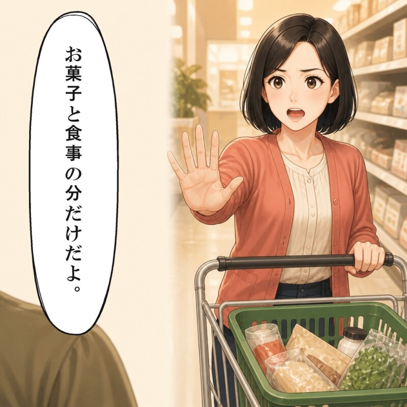 女性は一緒に食べる物だけ払うと彼に伝えます