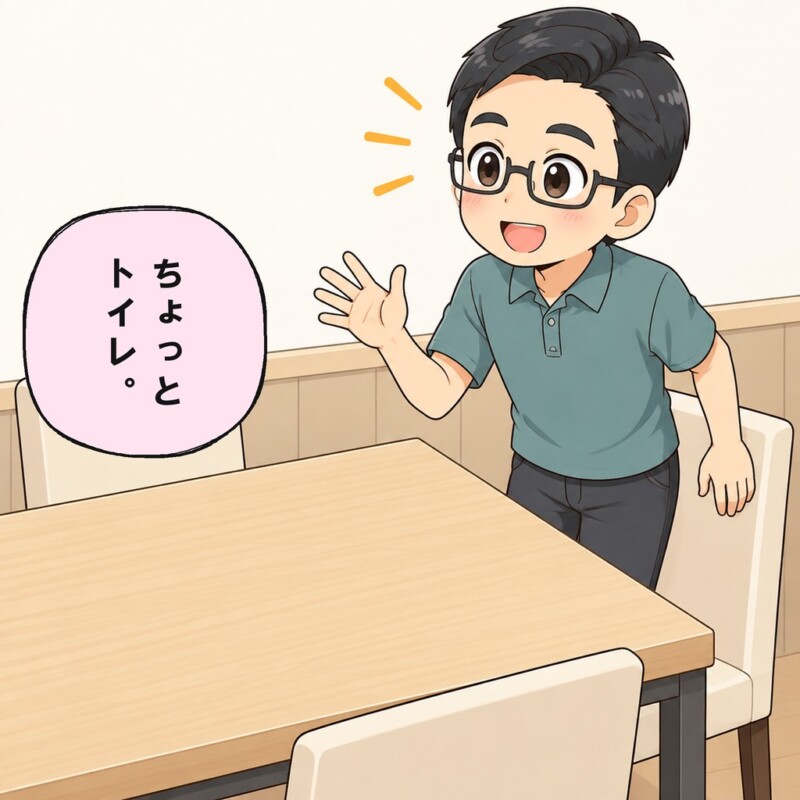 義兄は食事が終わると会計の前に席を外します