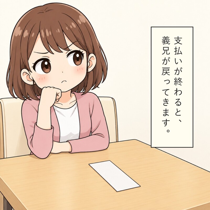 妻は支払い後に戻る義兄に違和感を覚えています