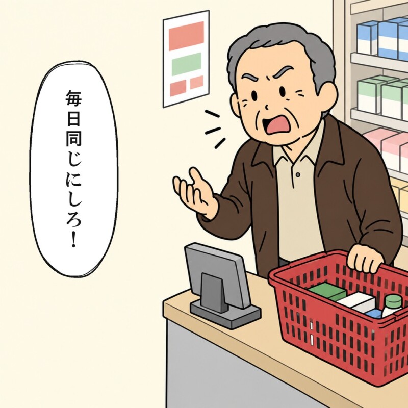 男性客は毎日同じポイントにしろと怒鳴ります