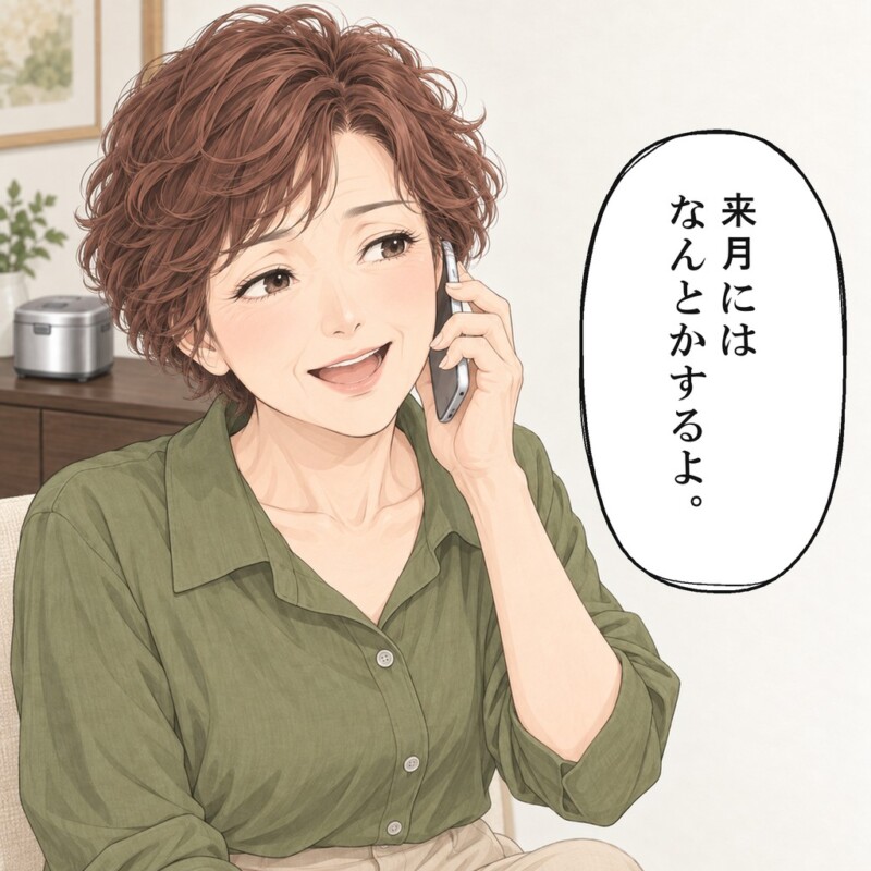 叔母は返済をまた来月へ先延ばしにすると言います