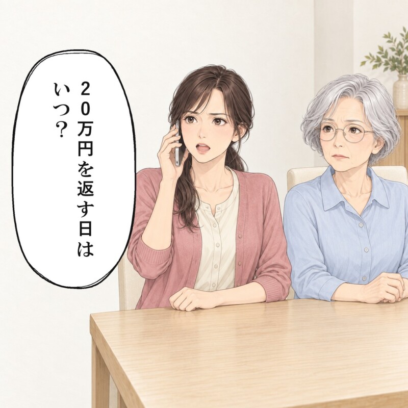 娘は繰り返される来月の約束を問い直します