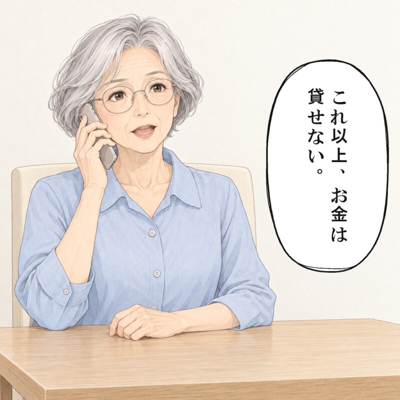 母は追加で貸さず返済日を決めると言います