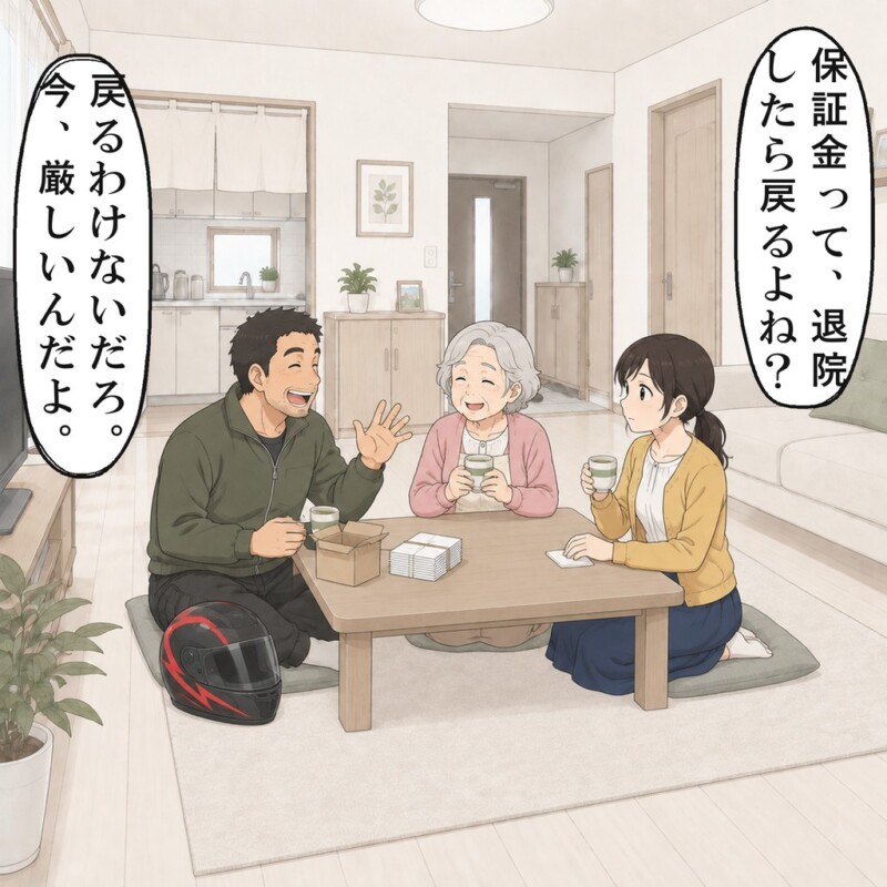私は兄に、保証金は退院のときに戻るのかとさりげなく尋ねます
