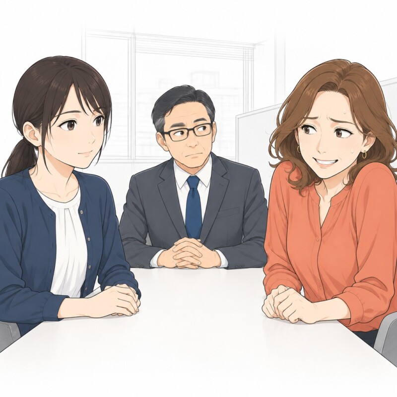 「垂れ耳はランチで私が考えたのよ！」私のうさぎの絵を横取りする先輩。だが、私が開いたファイルを見て頭を下げた
