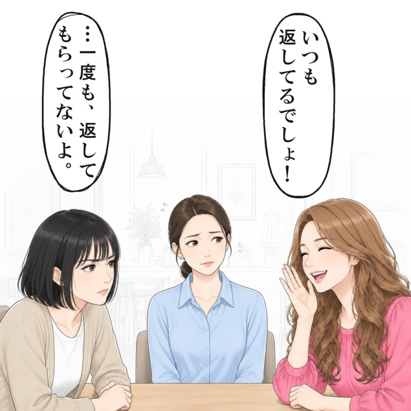払ってと頼むと、友人はもう一人の友人の前で私を笑いました