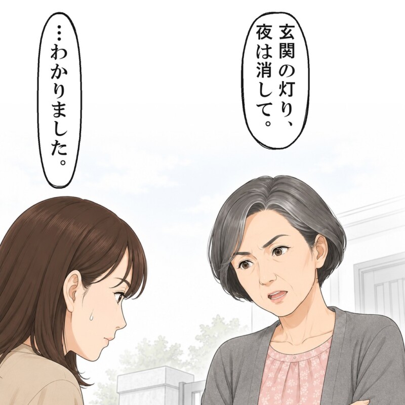 電球を替えても苦情は続き、私は夜の灯りを消しました