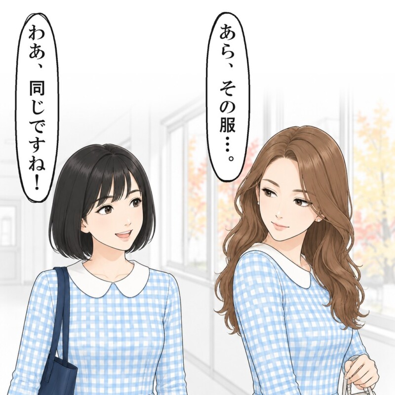 秋の保護者会の日、真壁さんと同じワンピースを着ていました