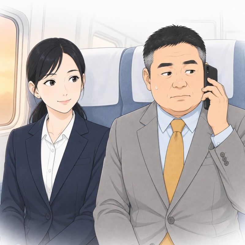 「部長と商談中だ、黙ってろ！」特急で長電話を注意した私を怒鳴りつける隣の男性。だが、私の一言で黙り込んだ