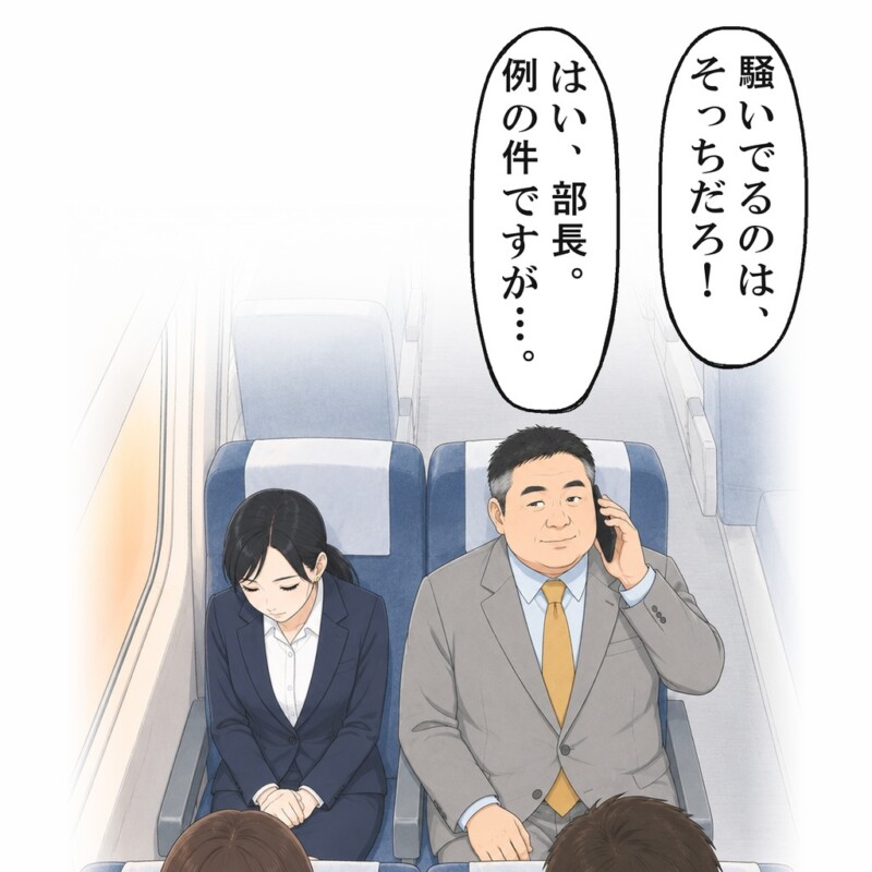 周りの視線が私に集まり、私は黙って座り直しました