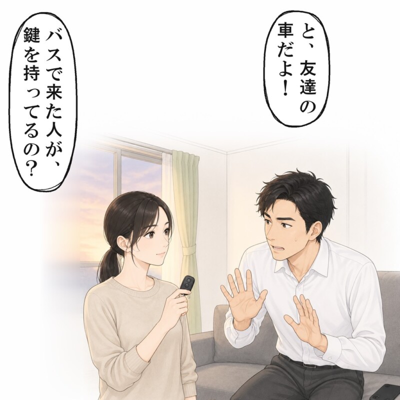 友達の車だと慌てる兄の言い逃れを、私はひと言で封じました