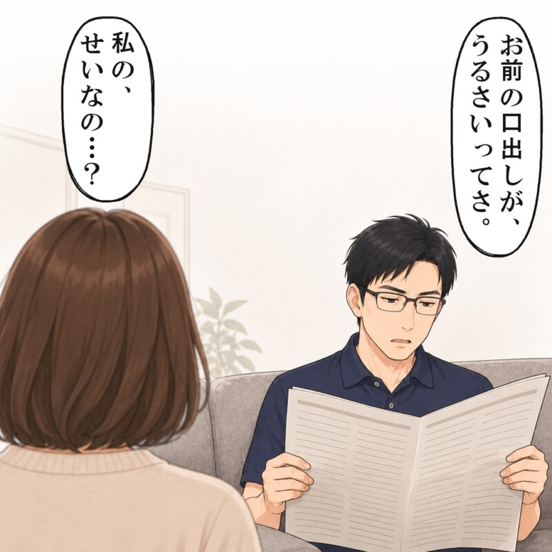夫に相談すると、私の口出しがうるさいそうだと言われました