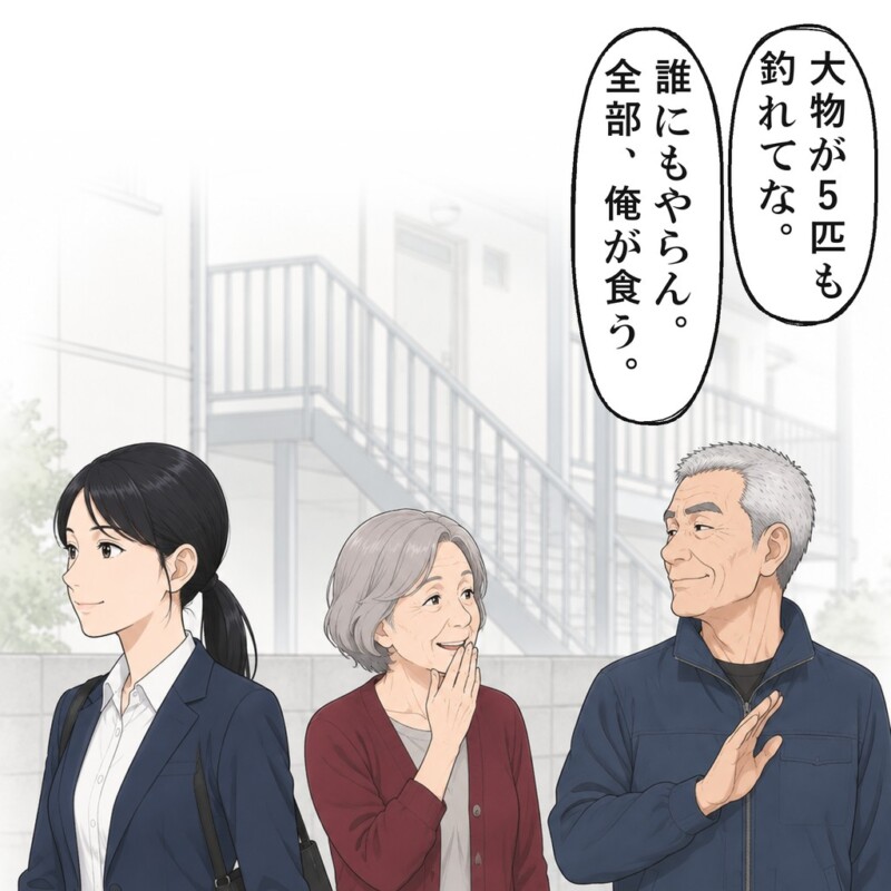 朝、ゴミ置き場の前で1階に住む男性が70代の女性と立ち話をしていました