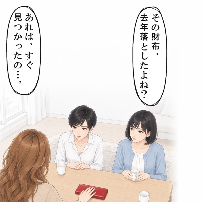 彼女はその財布を落としたと泣いて、私から5万円を借りていました