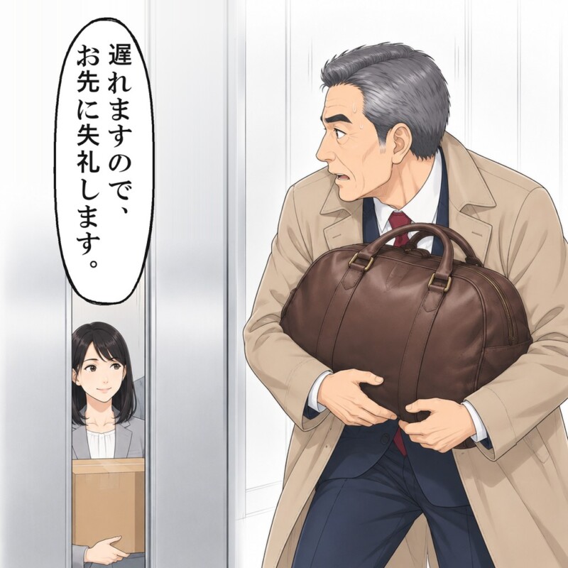 バッグを出すとブザーはやみ、男性だけが廊下に残されました