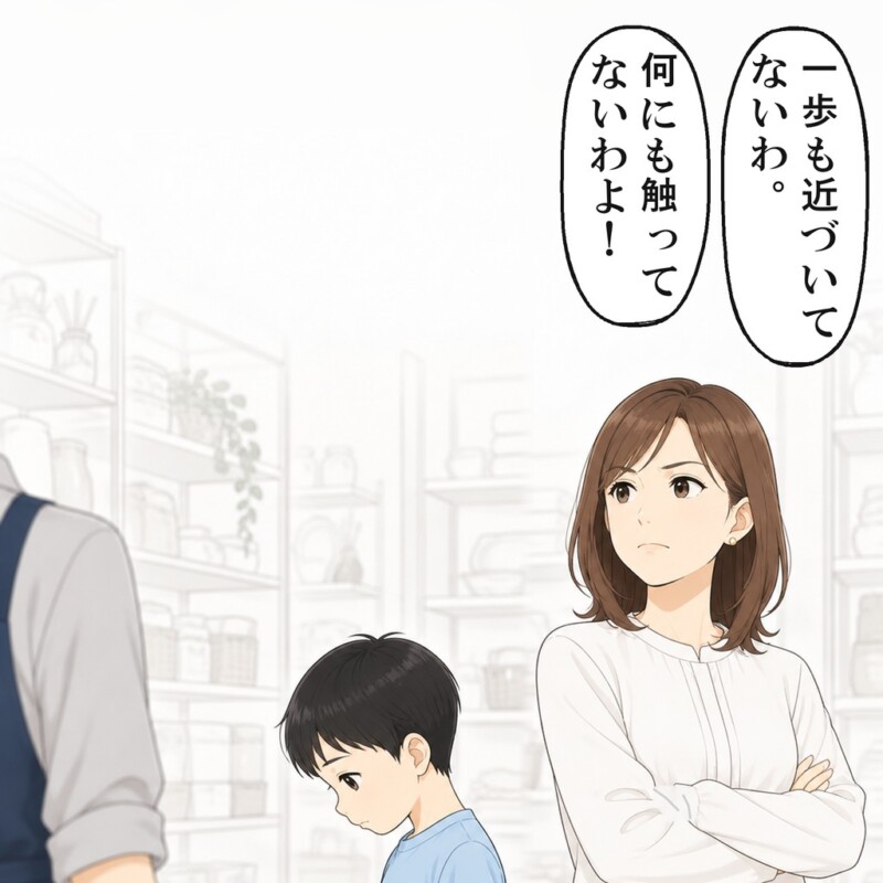 母親は、自分は花瓶に一歩も近づいていないと言いました