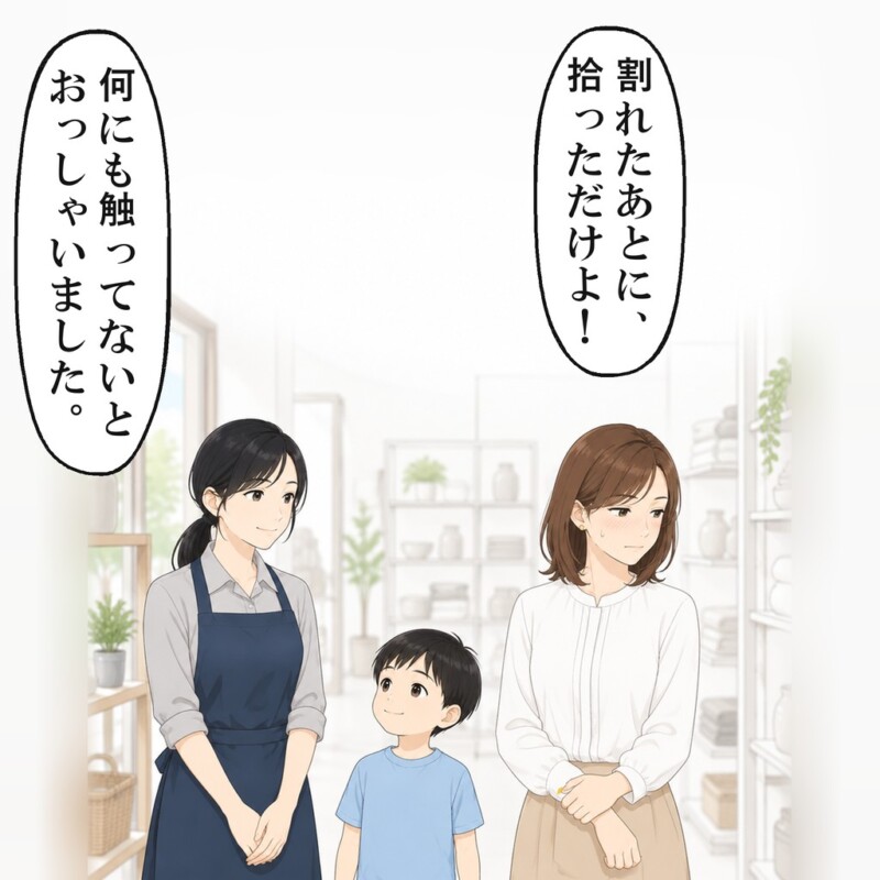 自分の言葉を返された母親は、袖口を押さえて口を閉じました