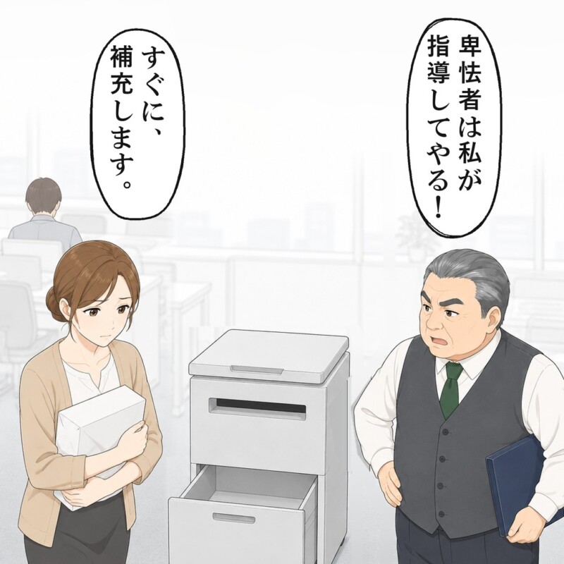 誰も顔を上げないまま、私は用紙の包みを取りに行きました