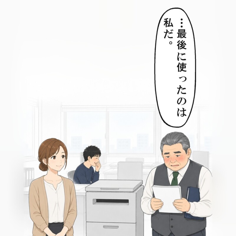 顔を赤くした部長は、最後に使ったのは自分だと認めました