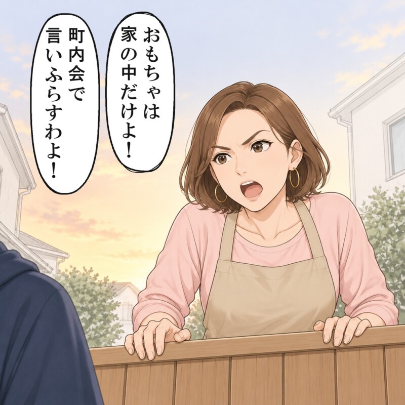 奥さんは、町内会で言いふらすと私をおどしました