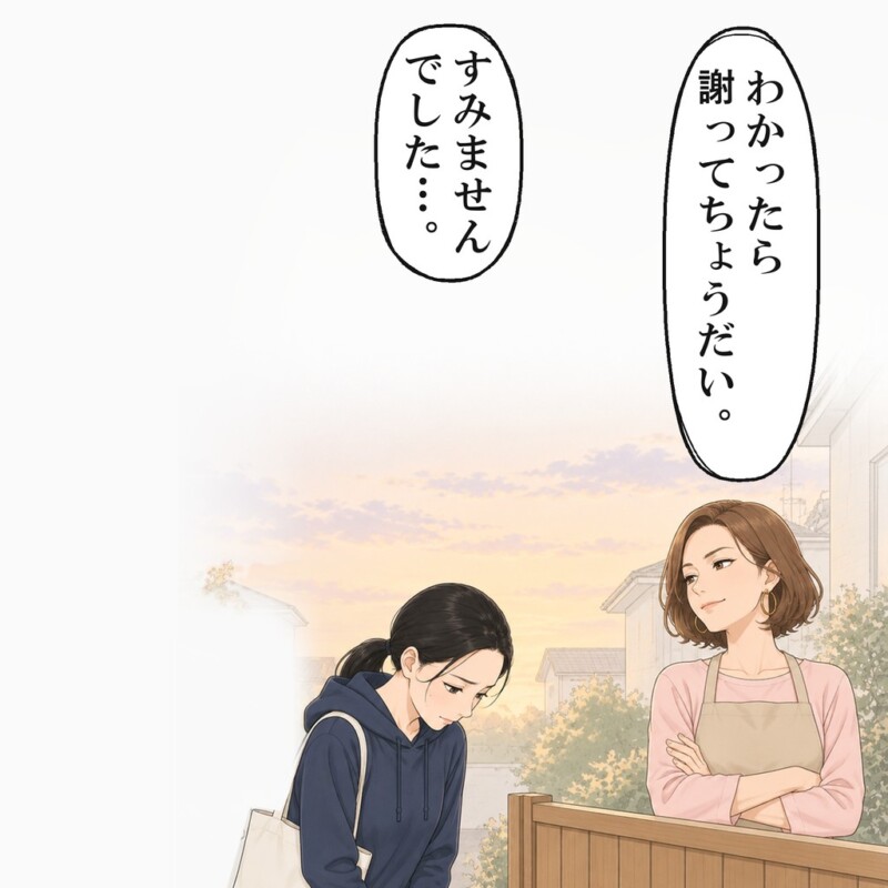 越してきて1年の私は、言い返せずに頭を下げました
