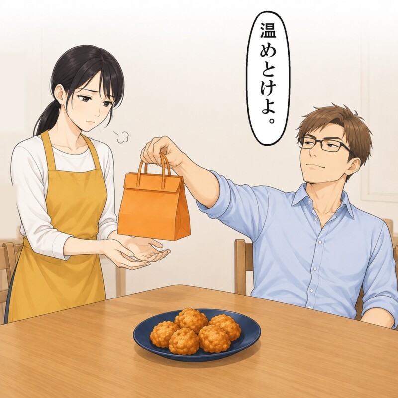 金曜の夜、夫は座ったまま紙袋を私に突き出しました