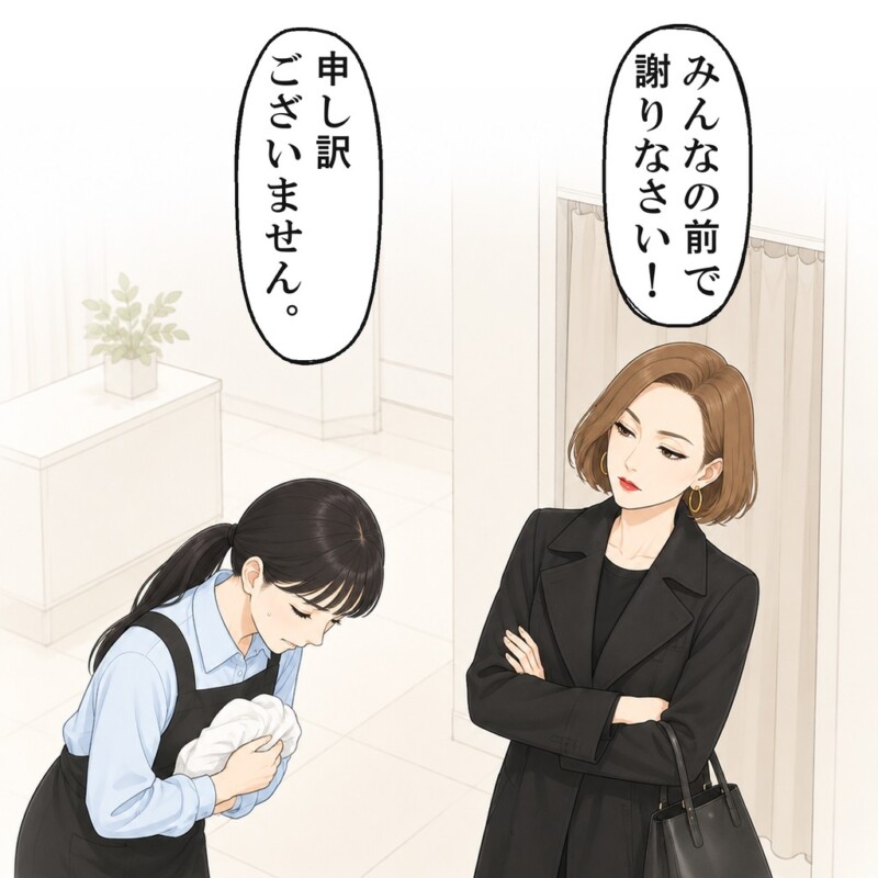 みんなの前で謝れと言われ、私は頭を下げました