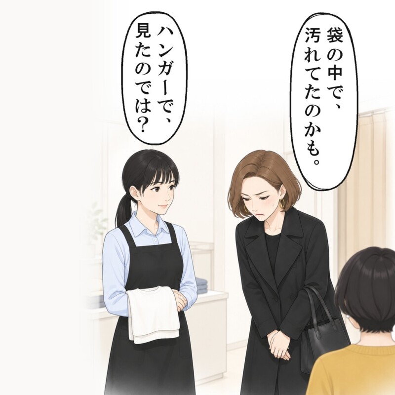 客は自分の言葉を返されて頭を下げ、ブラウスを買い取りました