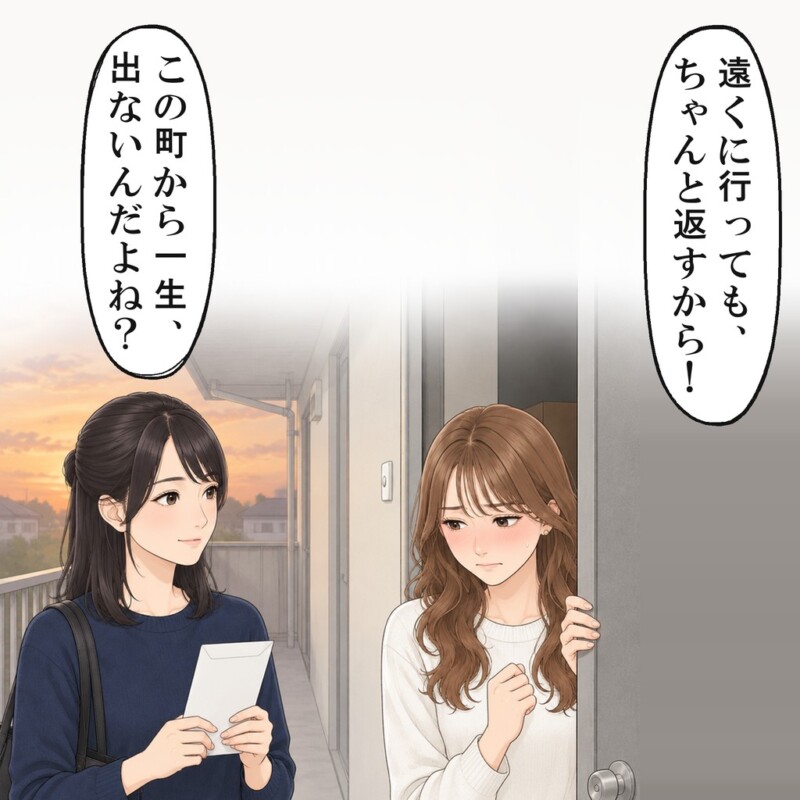 自分の言葉を返され、友人はドアの縁をつかんで黙り込みました