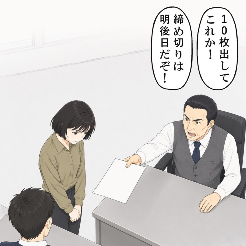 何度作り直しても、部長は理由を言わずに突き返しました