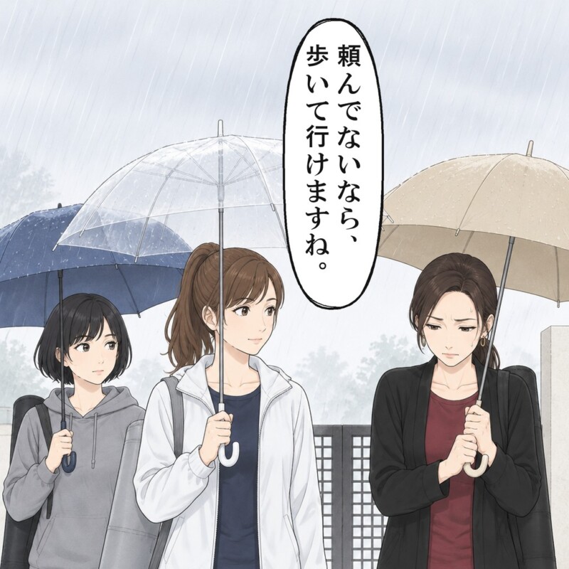 私は車を出さずに門を出て、歩いて行けますねと言いました