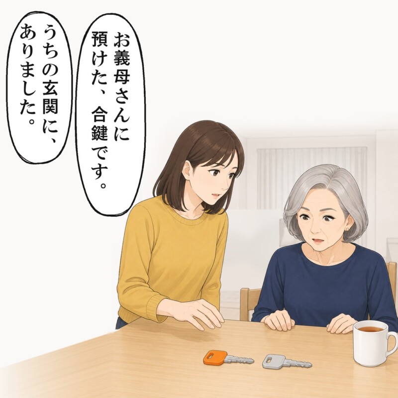 義母に預けた合鍵が、うちの玄関にありました