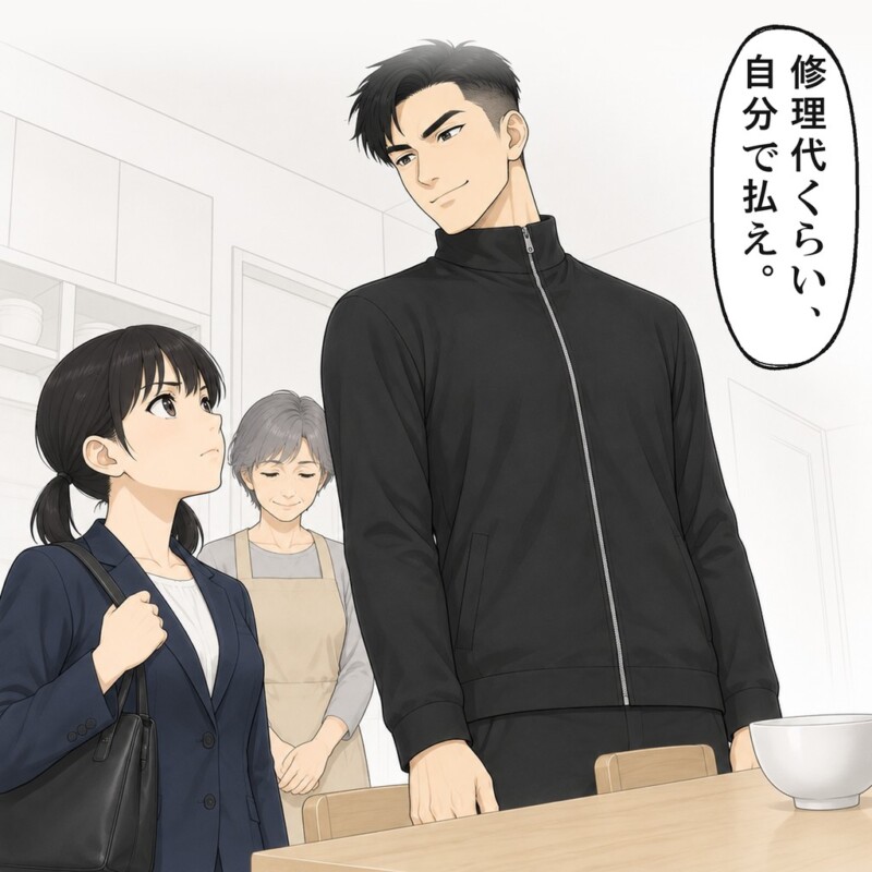 兄は、修理代は私が払えと言い、母もうなずきました