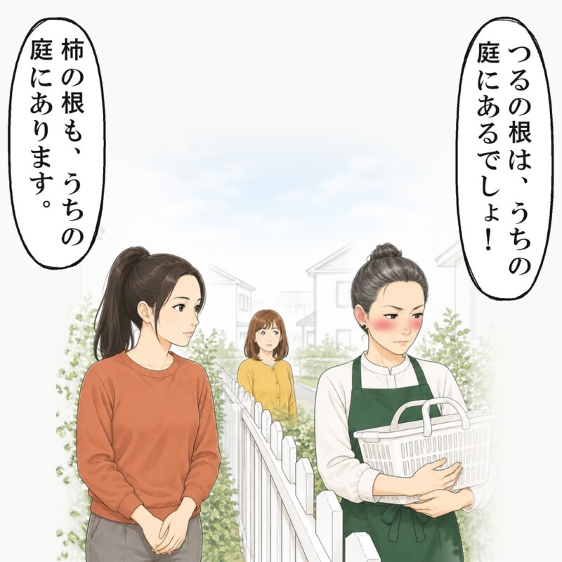 隣の奥さんは顔を真っ赤にして、空のかごを抱えて黙りました