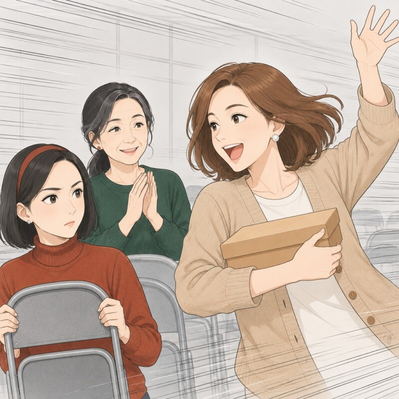 「近所で暇でしょ、次も椅子並べて」新幹線で3時間かけて来たと威張る合唱仲間。配らせたお土産でうつむいた
