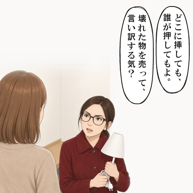 近所の女性は、どこに挿しても誰が押しても点かないと言いました