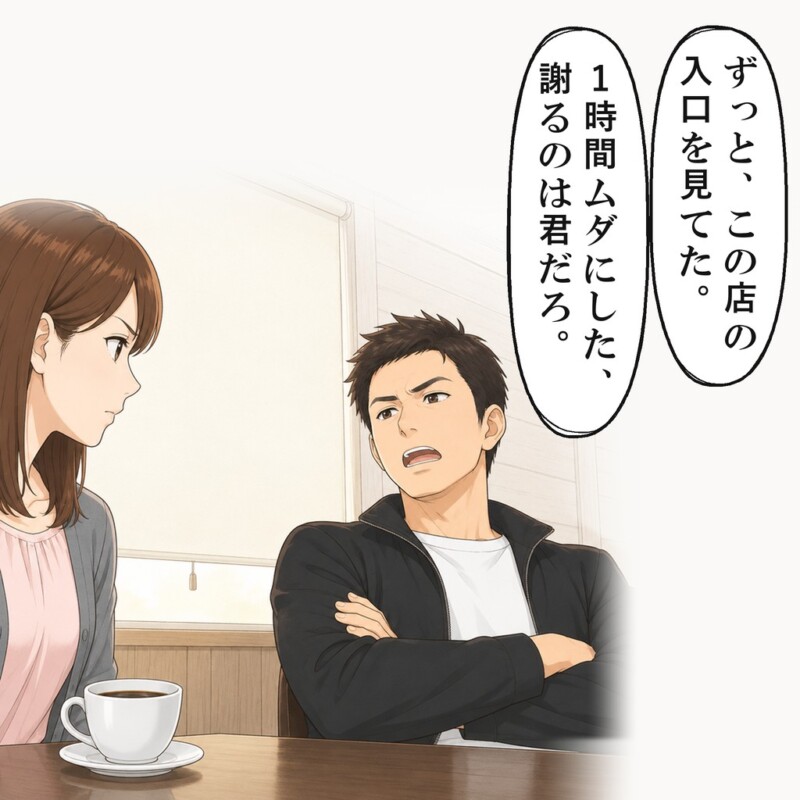 男性は、ずっとこの店の入口を見ていたと言いました