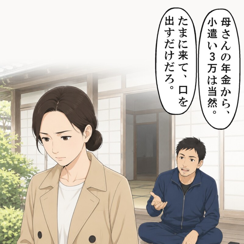 年金から小遣い3万と言われ、私は縁側に背を向けました