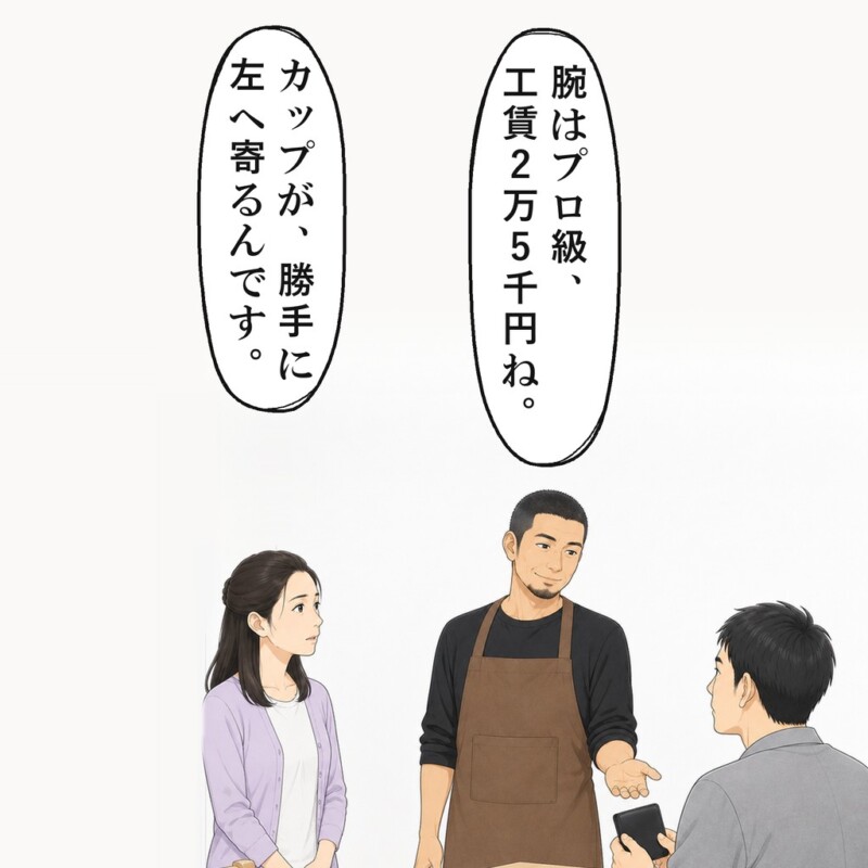 夫の友人は、付けた吊り棚の工賃2万5千円を求めました