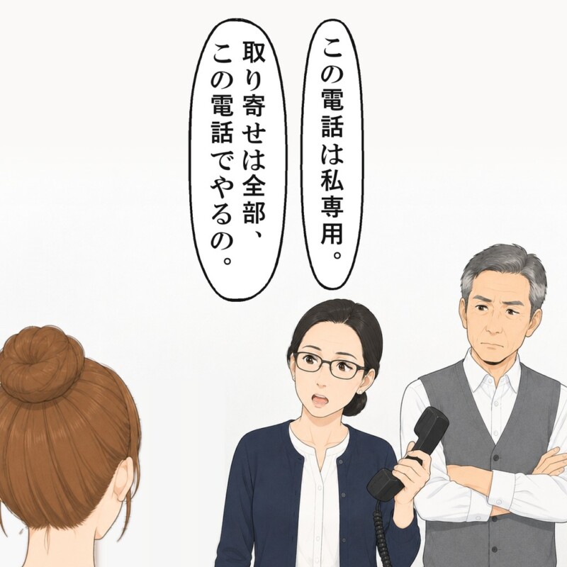 先輩は、この電話は自分専用だと言い切りました