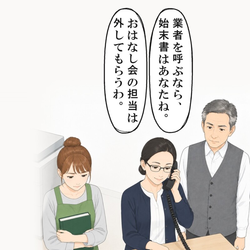 担当を外すと脅され、私は本を抱えてうつむきました