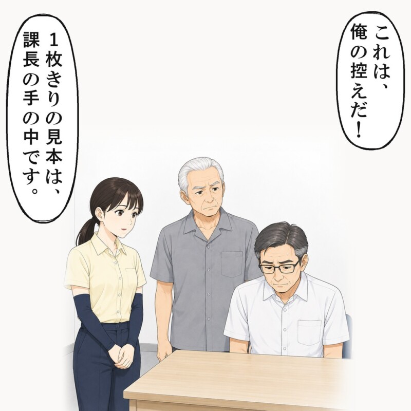 評価から引くと社長に言われ、課長は背を丸めました