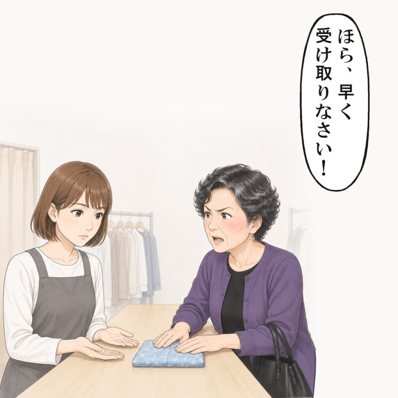 ブラウスを押しやられ、決まりどおり受け取りました