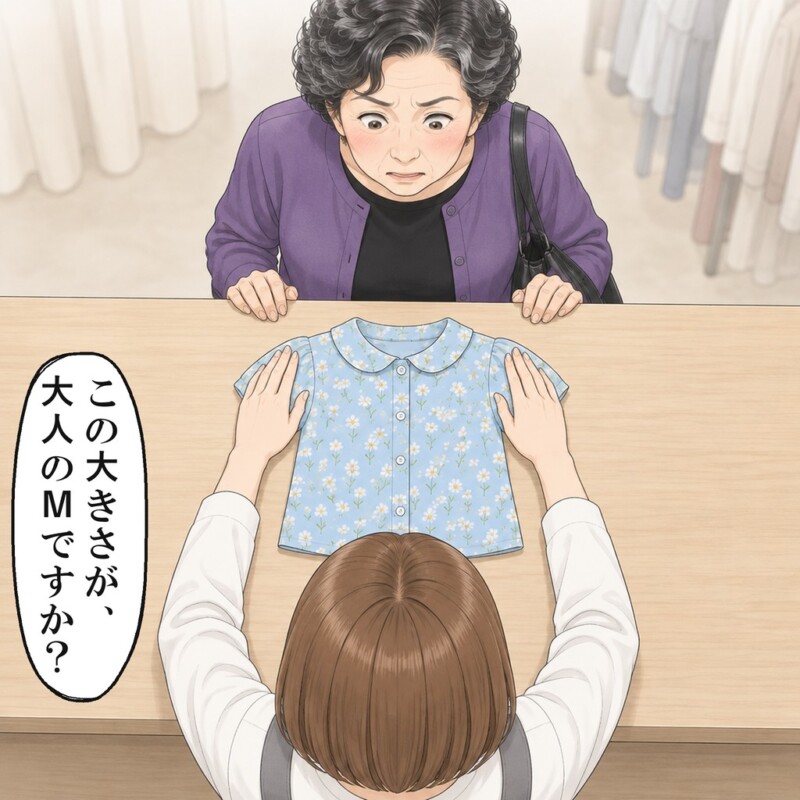 広げると、袖も丈も子どもの大きさだと分かりました